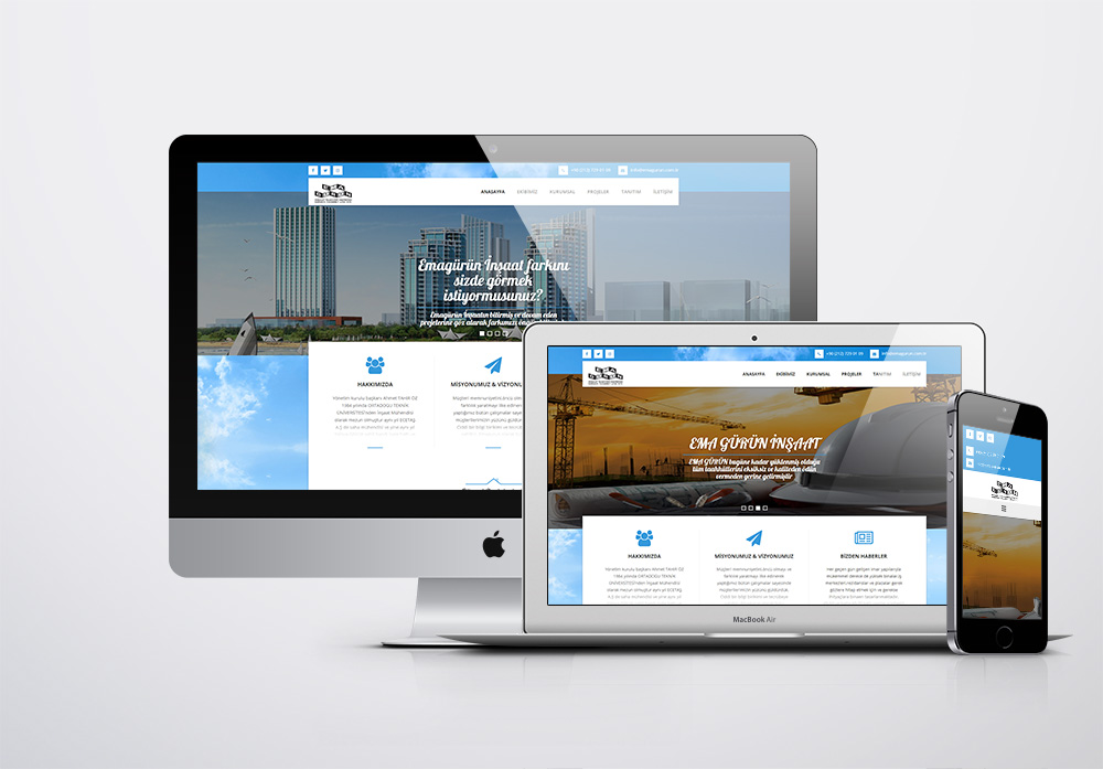 Digiworksteam Yazılım > Emagurun inşaat web tasarım çalışması