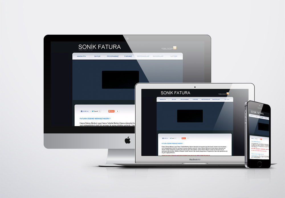 Sonik Fatura Kurumsal Web Sitesi